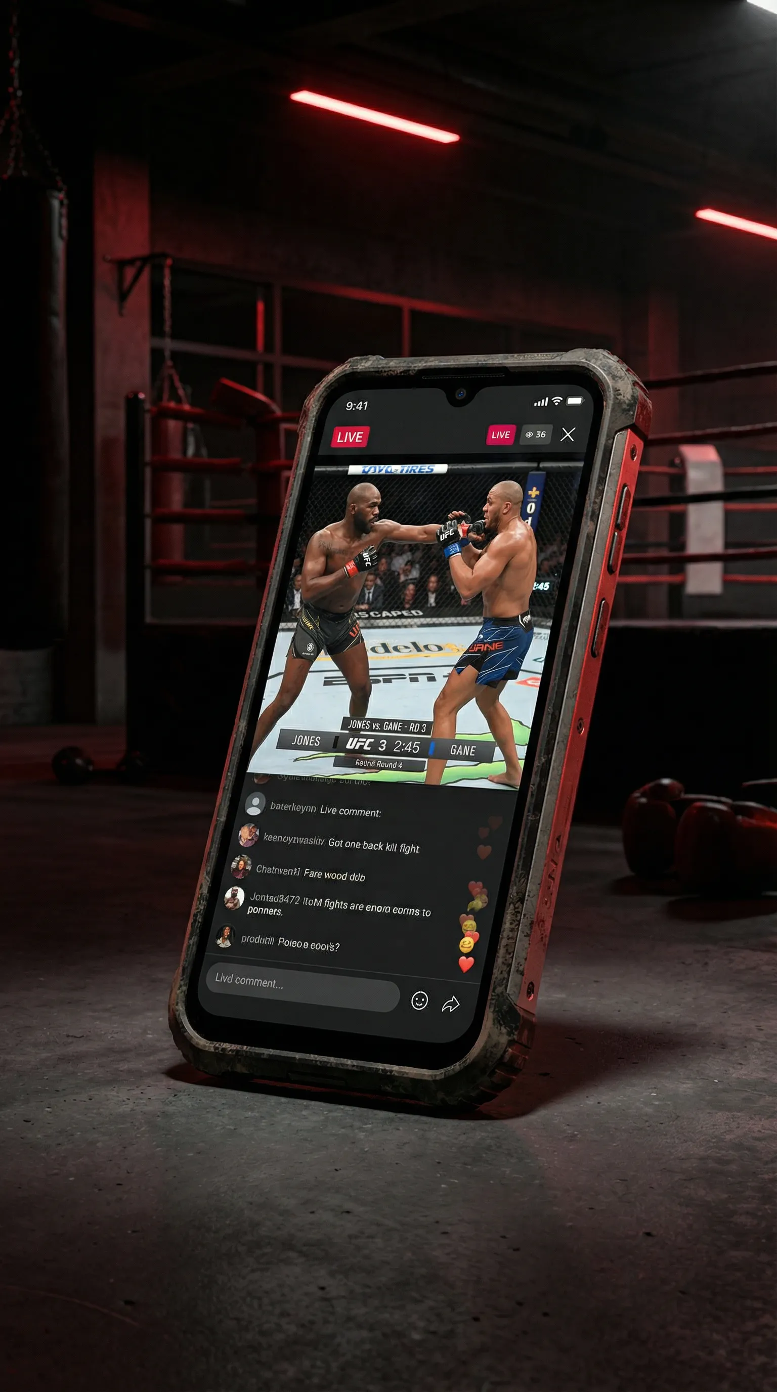 乐玩体育 移动端APP格斗直播界面